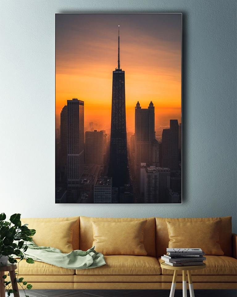 Big sunset Chicago Wall Art Huge Decor Prints