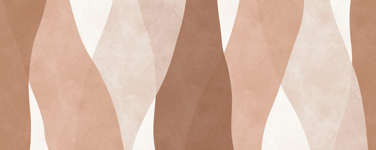 Wavy pattern of beige and brown colors on a white background.