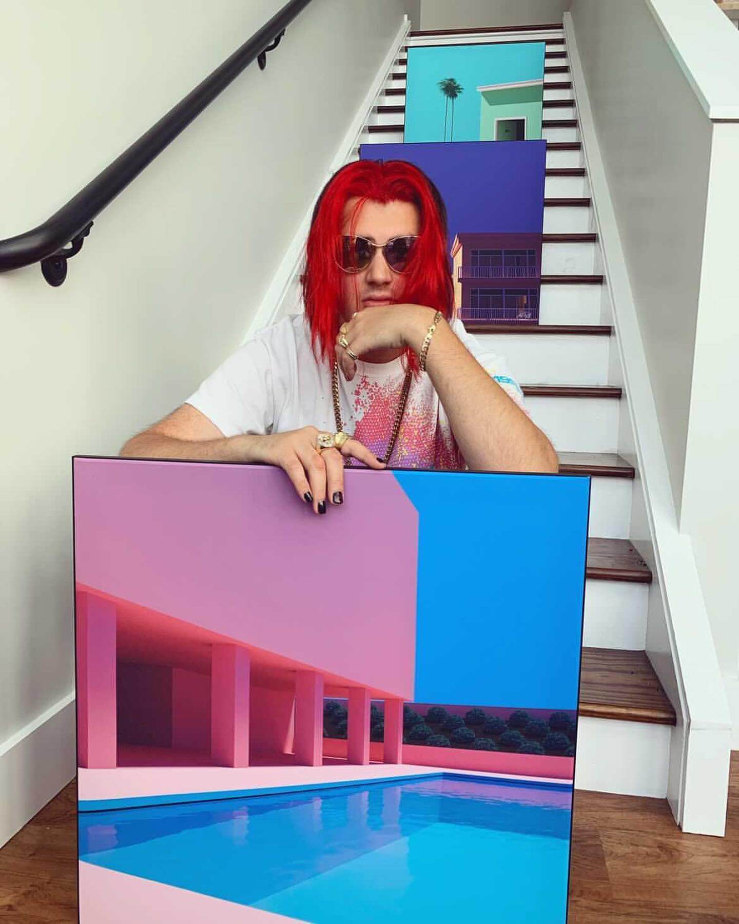 CGI Pool Wall Art on Display in Home