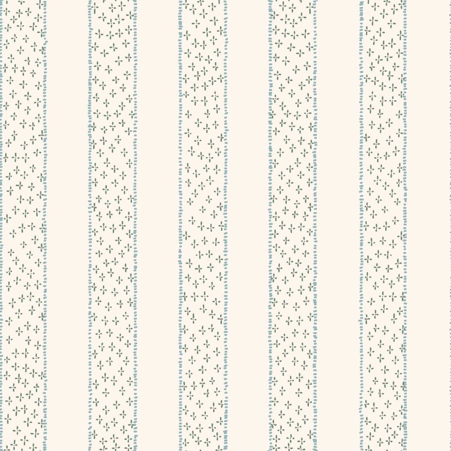 Cream striped pattern with small floral elements on a striped background.