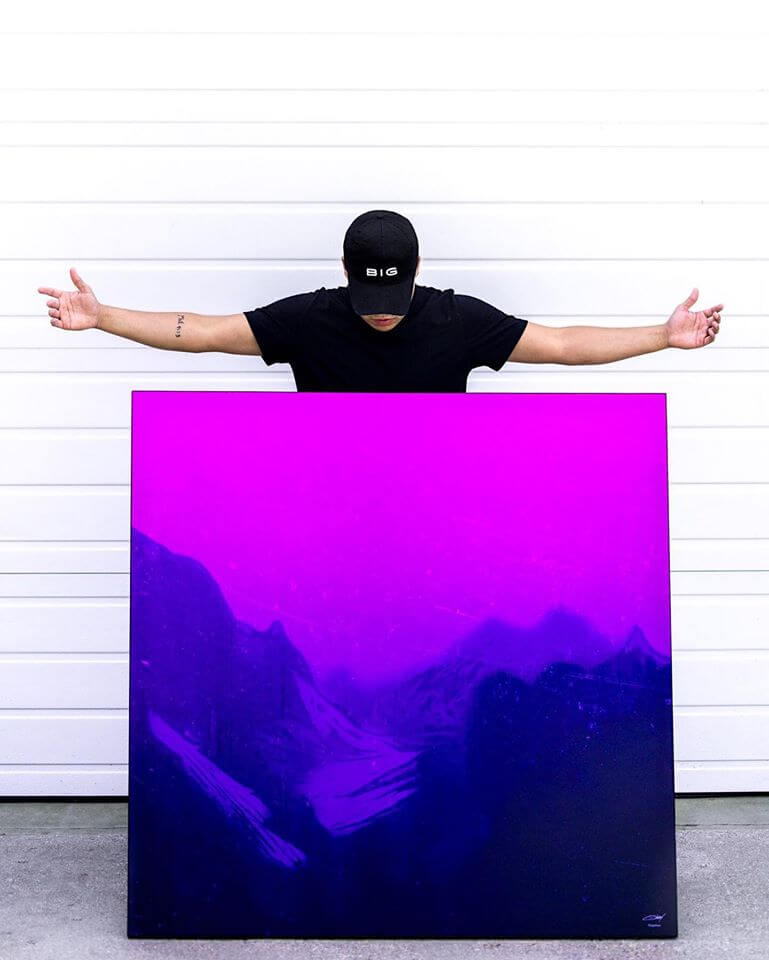 Big Abstract Purple Wall Art Huge Decor Prints