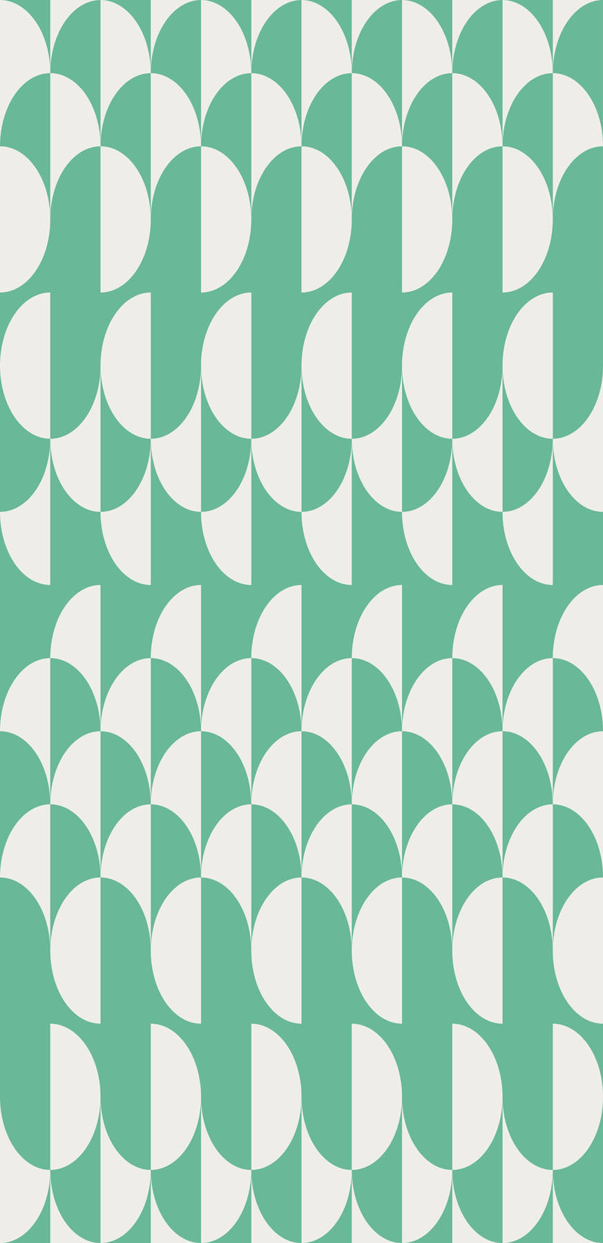 Geometric pattern with white half-circles on a green background