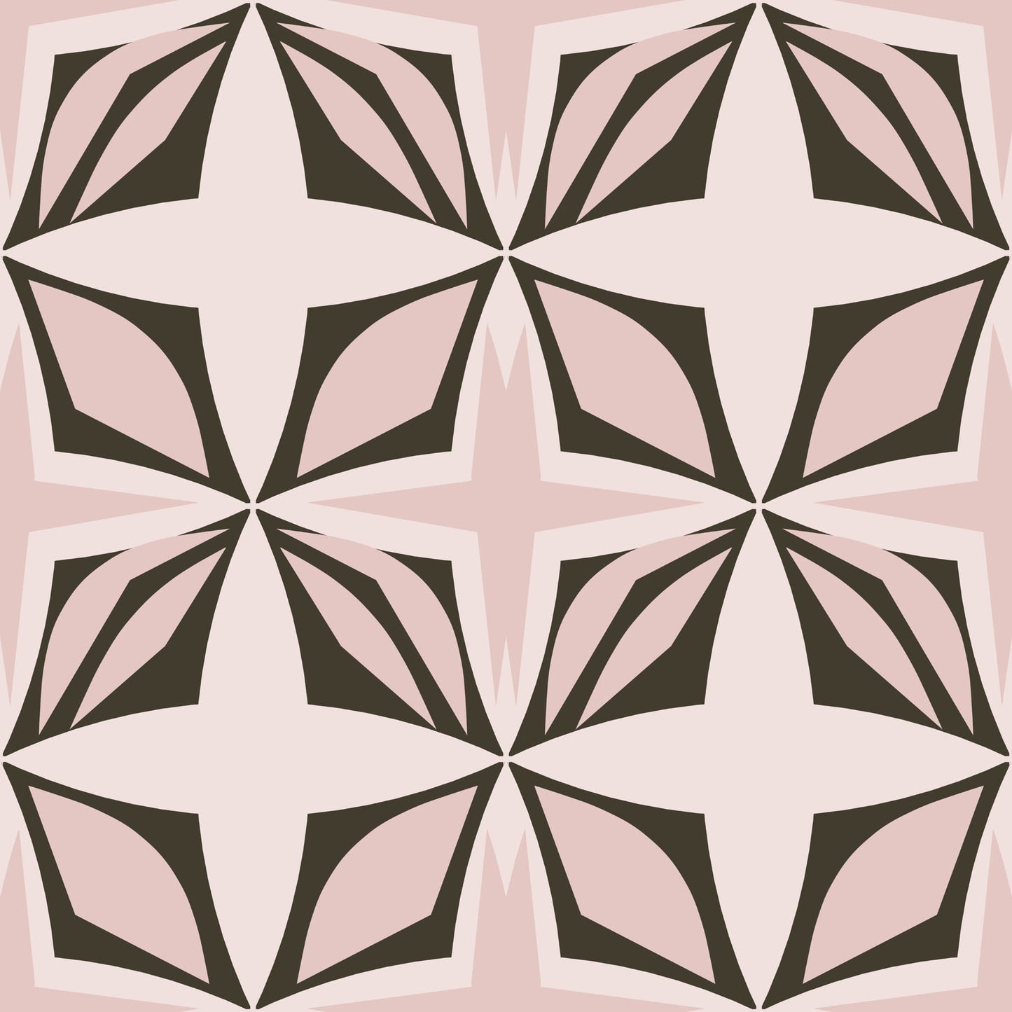 Geometric pattern with green and pink diamond shapes on a pink background