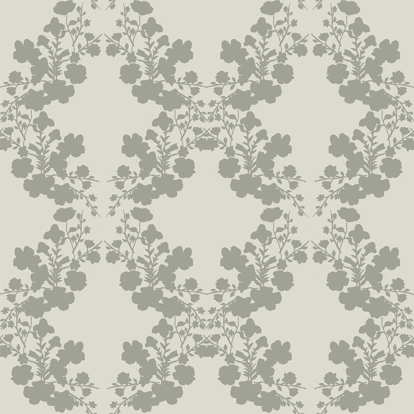 Sage floral pattern on a mint green background.