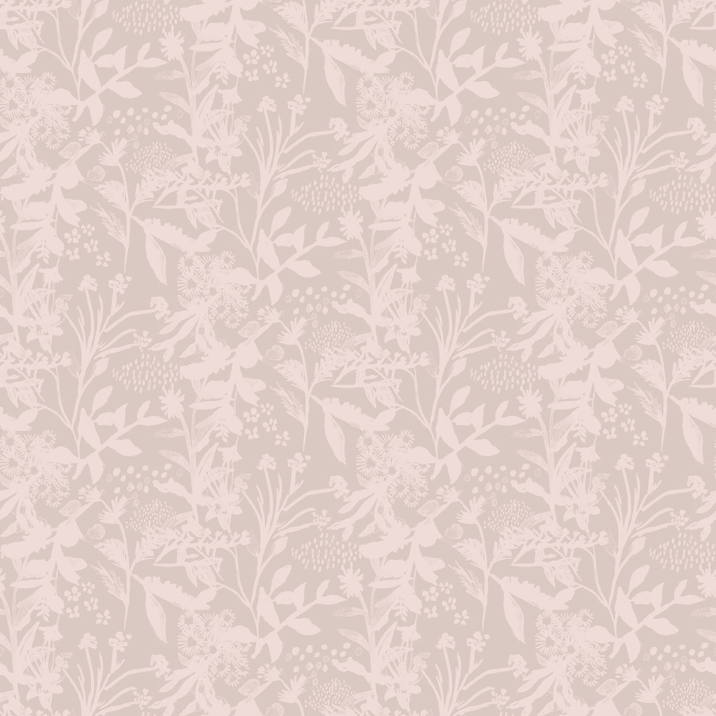 Delicate floral patterned wallpaper with a light pink background.