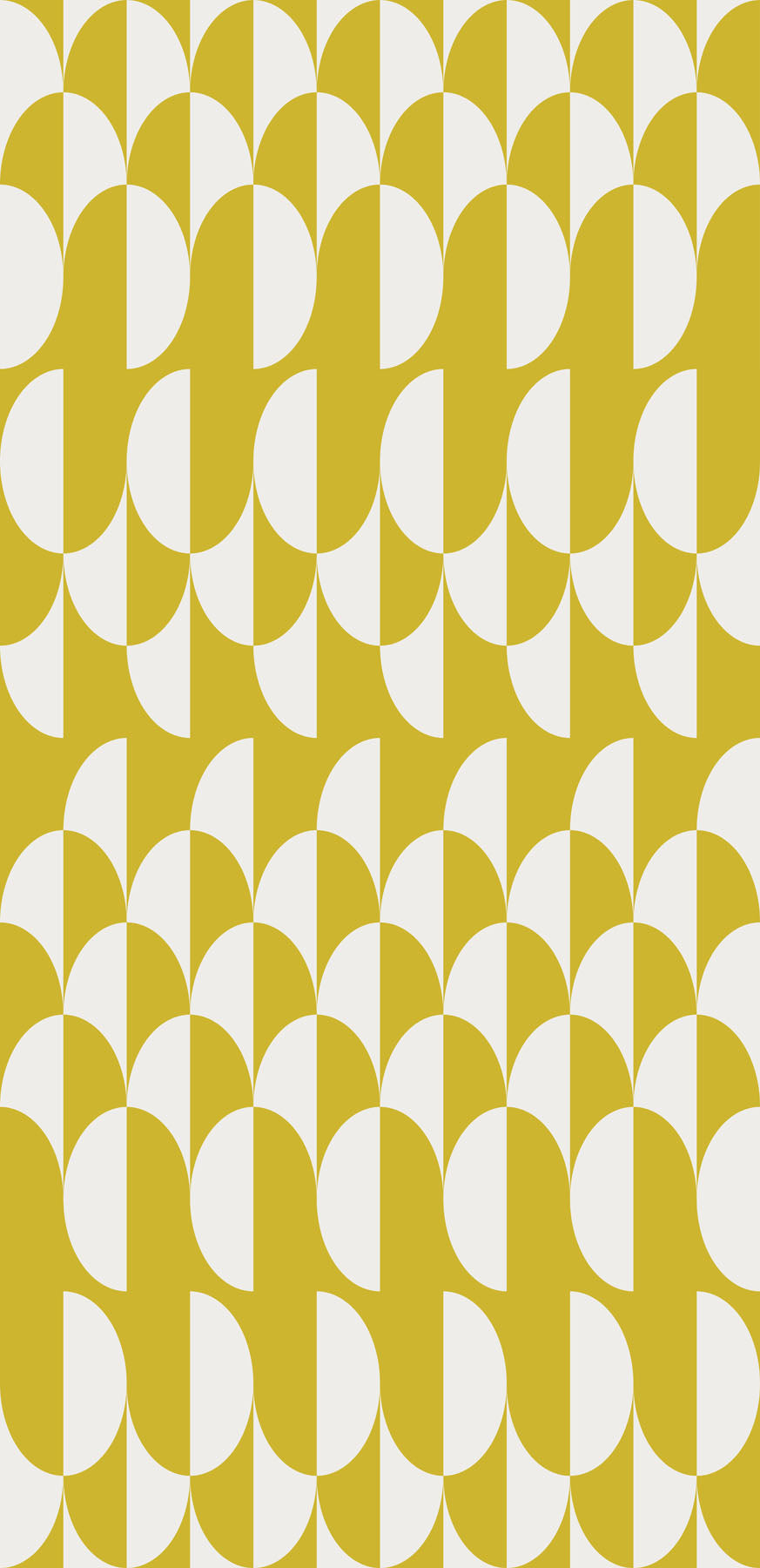 Pattern of white half-circles on a yellow background