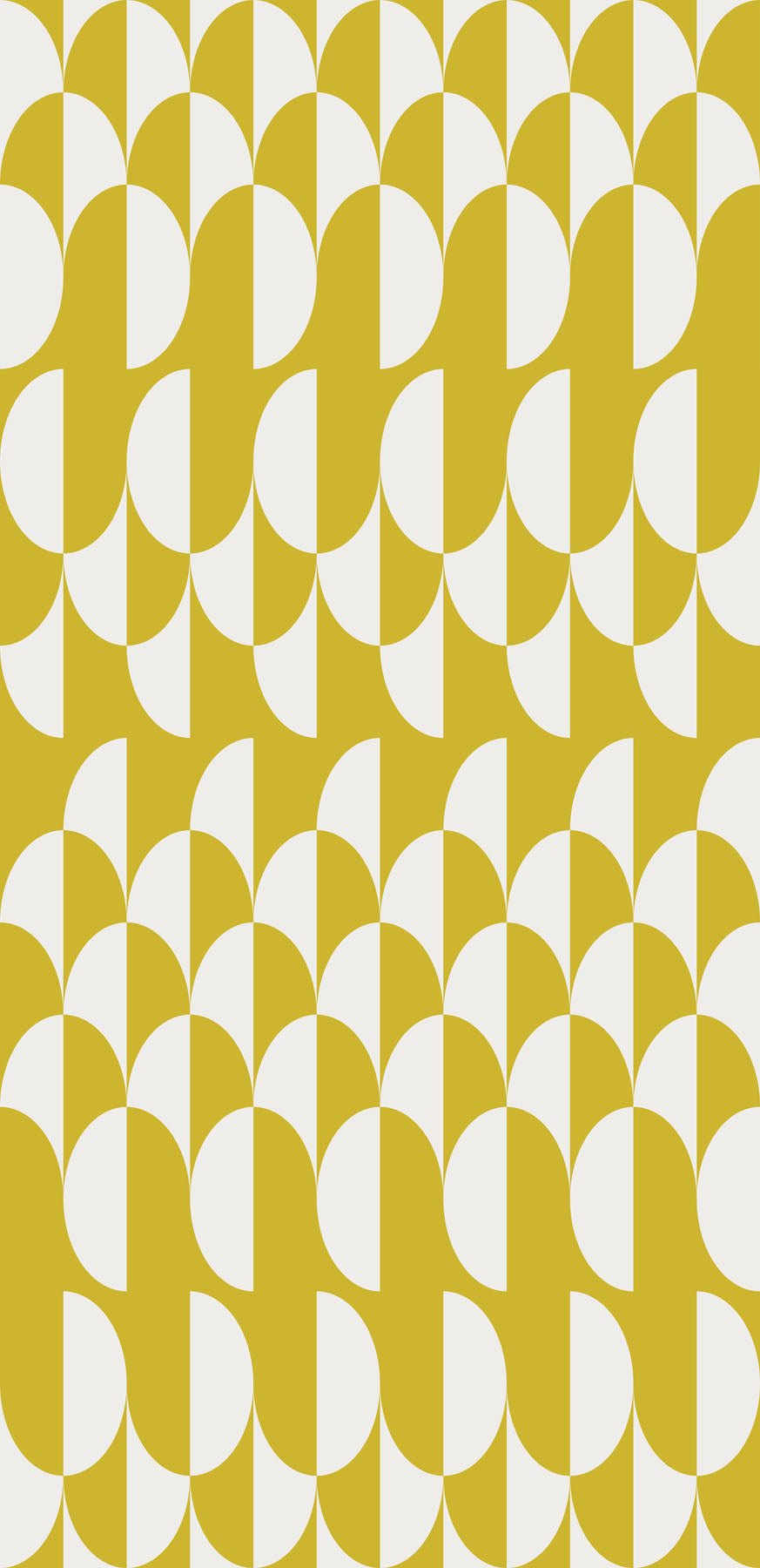 Pattern of white half-circles on a yellow background