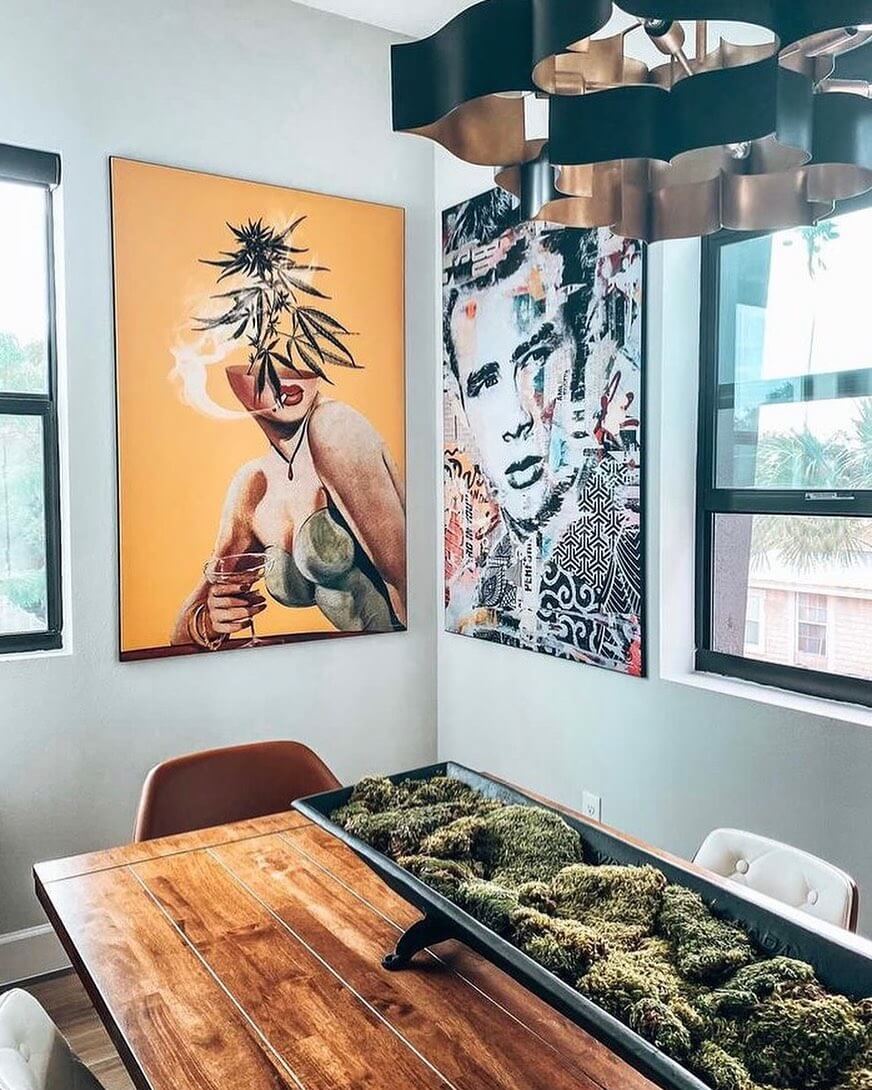 Vintage Pot Head Artwork on Display in Home Decor