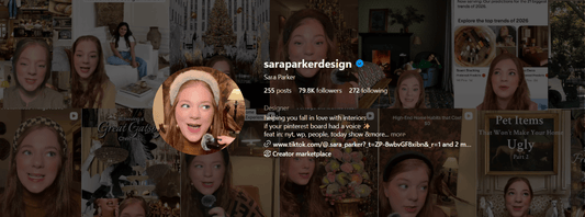 instagram profile of pro designer sara parker