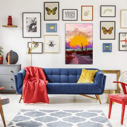 A piece from the Seamless wall art collection hanging on the wall.