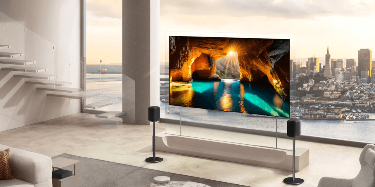 LG wallpaper TV in a modern living room