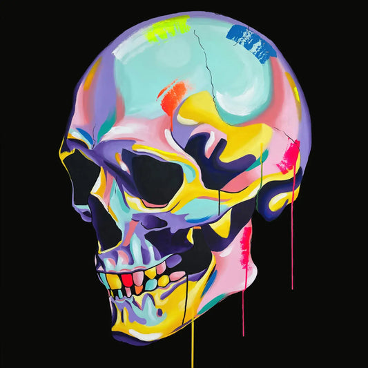 Colorful Skull Black