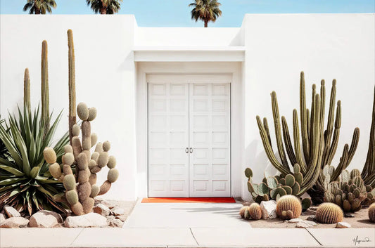 White Mid-Century Modern House