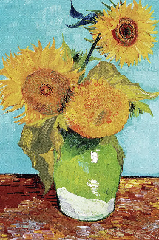 Three Sunflowers In A Vase