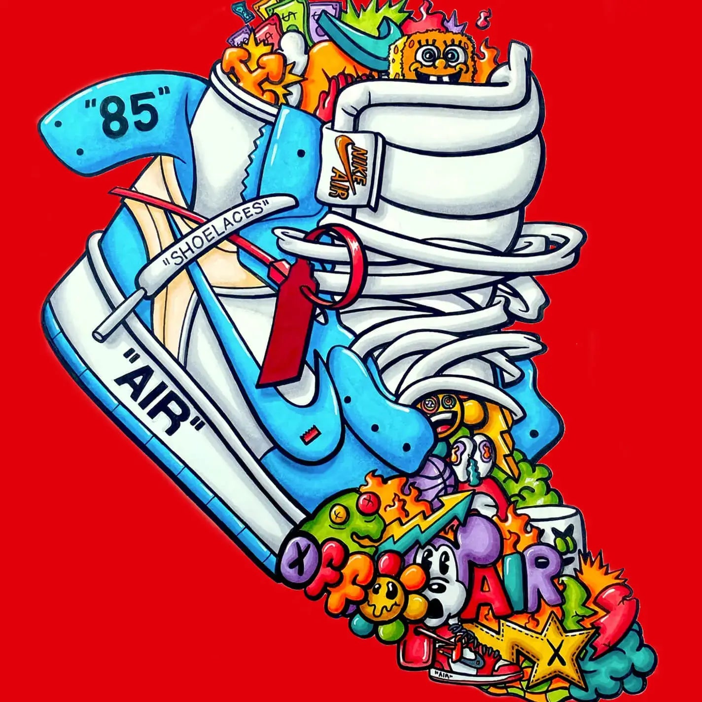 Red Pop Air Jordan Art