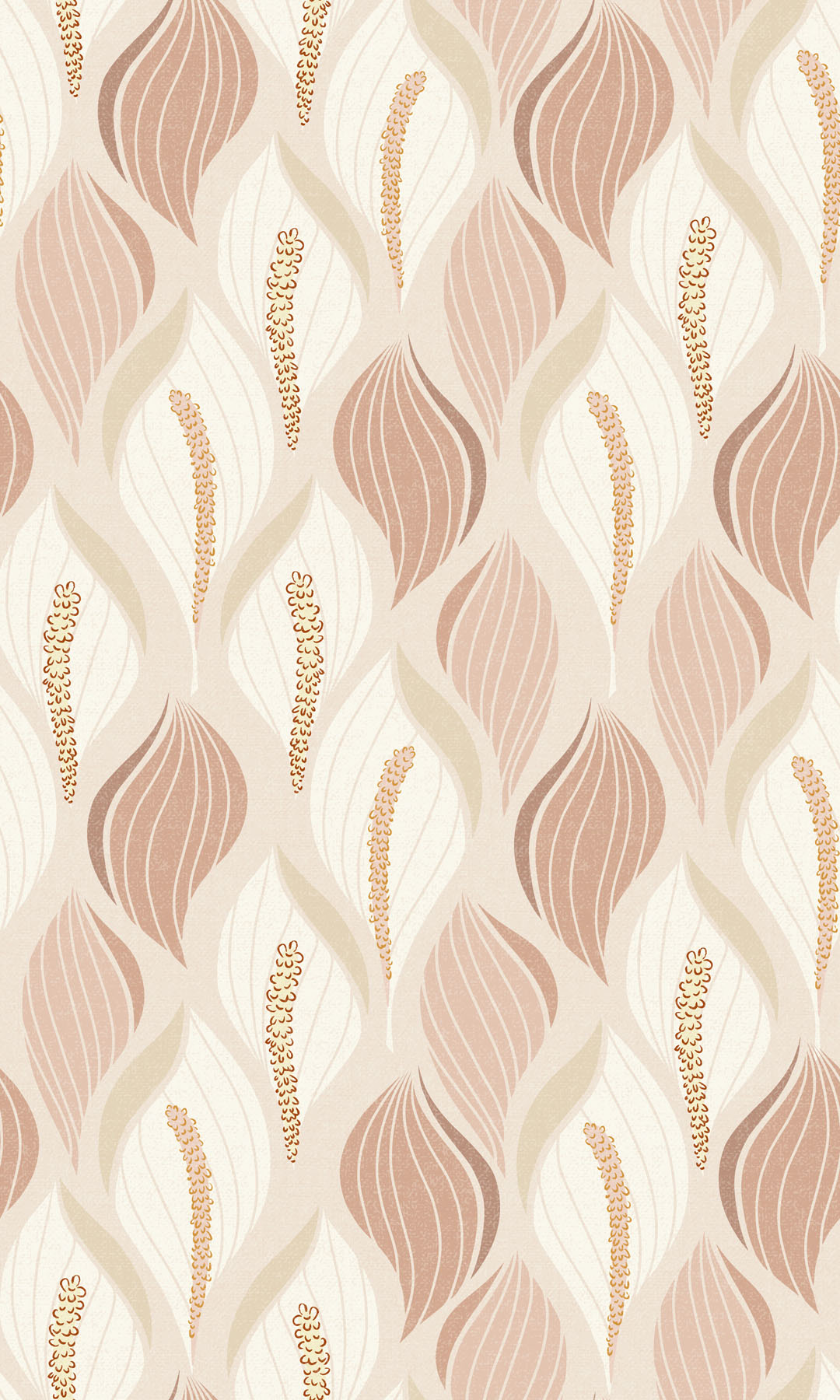 Elegant beige and dusty rose lily pattern  romantic charm. The delicate floral design features warm, muted tones.