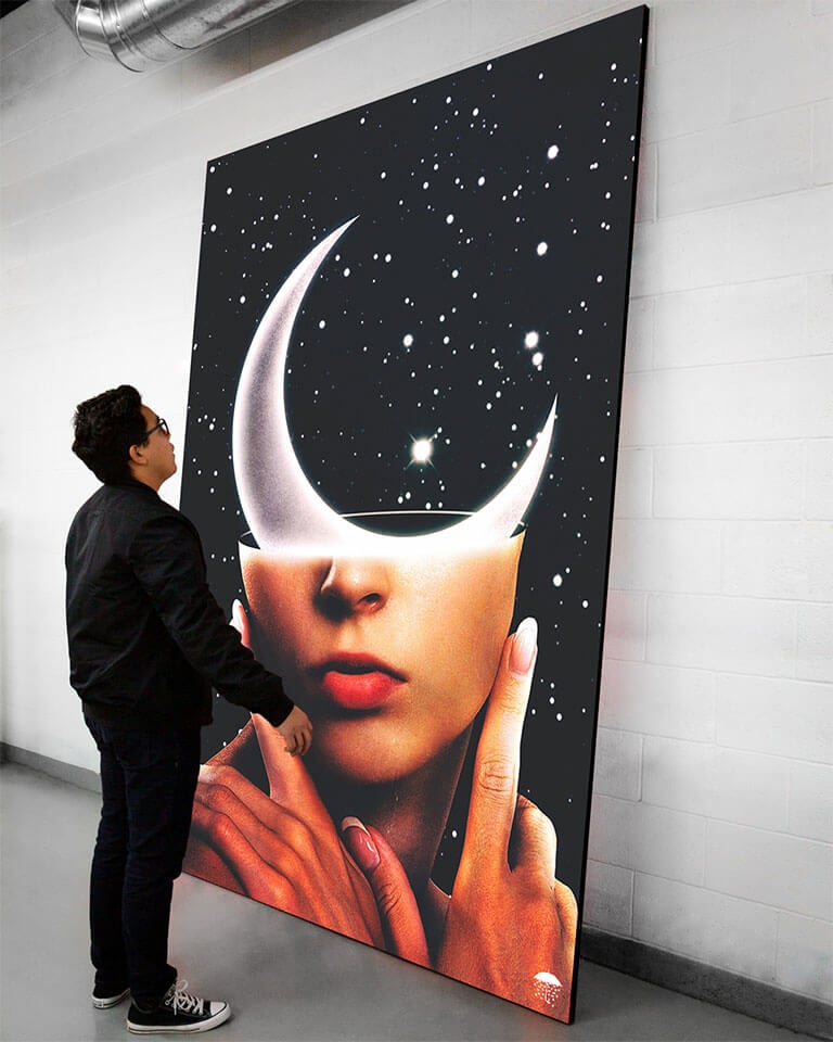 Big Surreal Moon Space Wall Art Huge Decor Prints