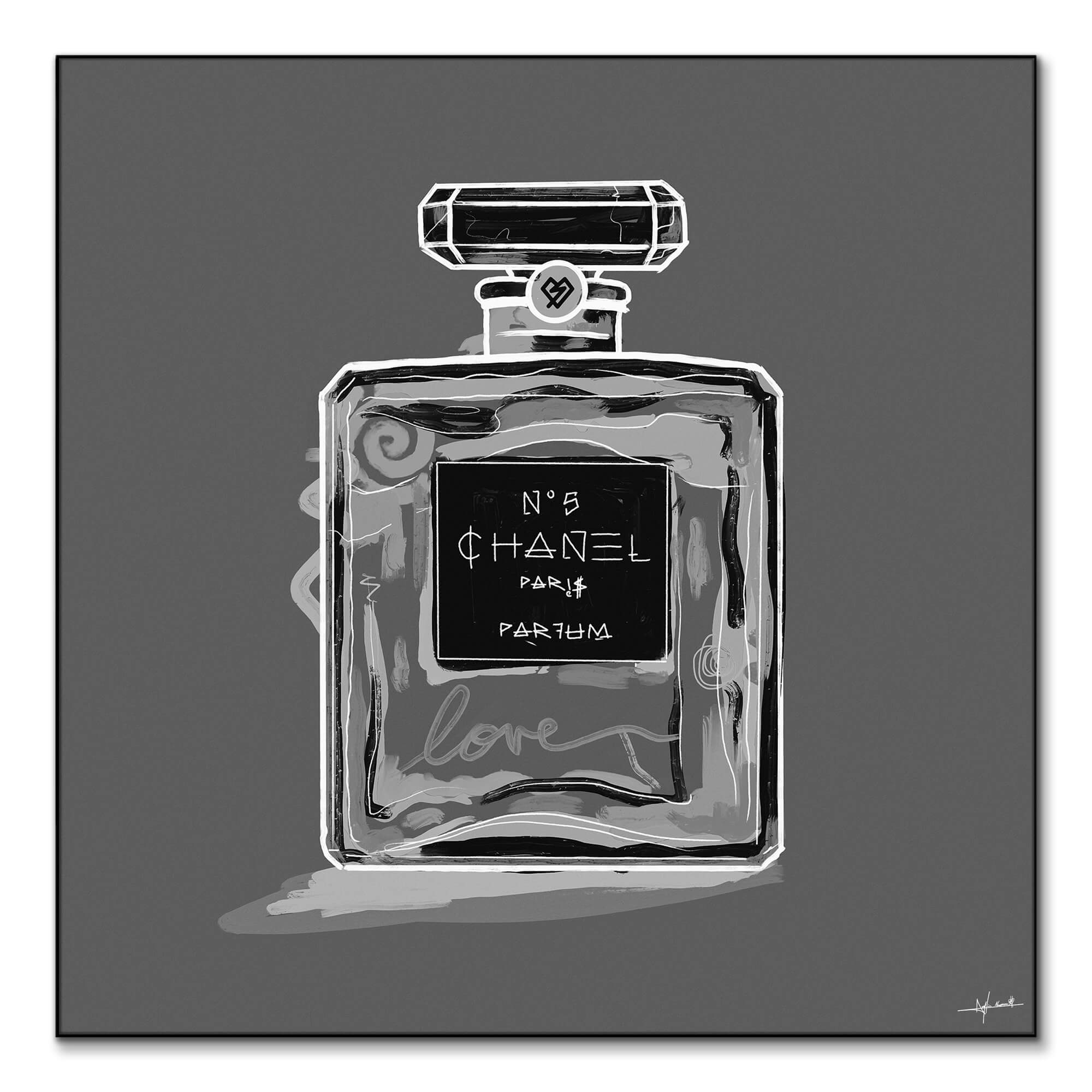 Grey Chanel No.5 Wall Art | BIG Wall Décor