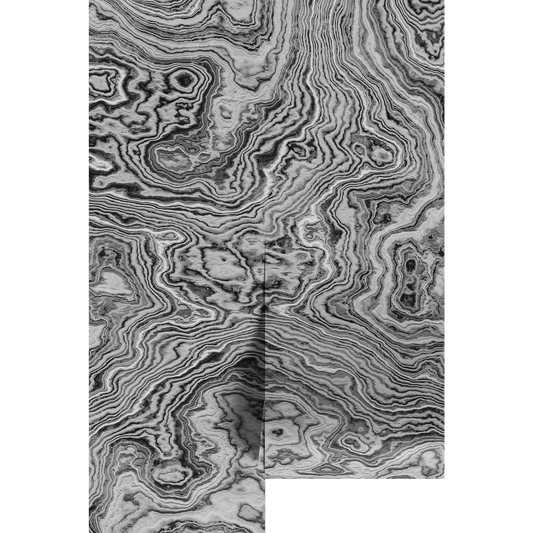 Burl wood patterned paper with swirling black and white design.
