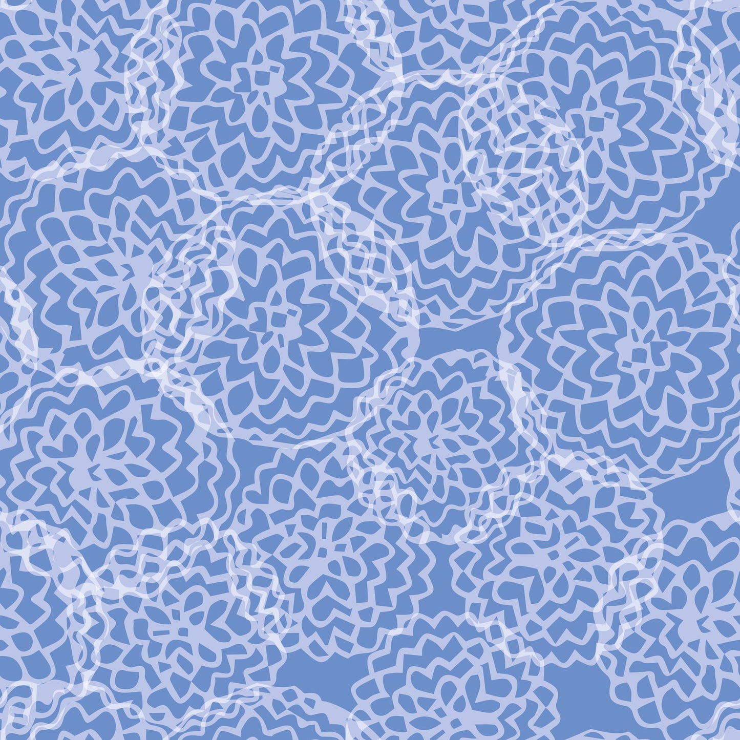 Blue and white floral wallpaper pattern.