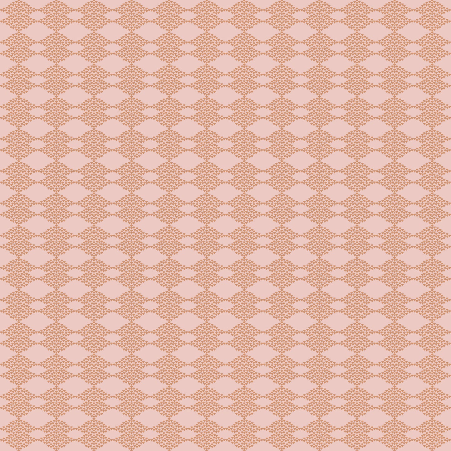 Peach diamond geometric wallpaper pattern on a pale pink background. 