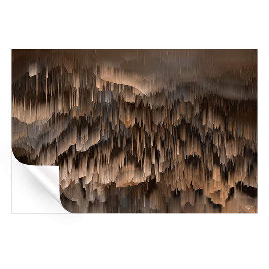 Abstract digital artwork with brown hues, featuring layered texture and soft transitions.