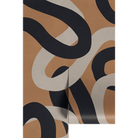 Brown Black and Tan Abstract Mural