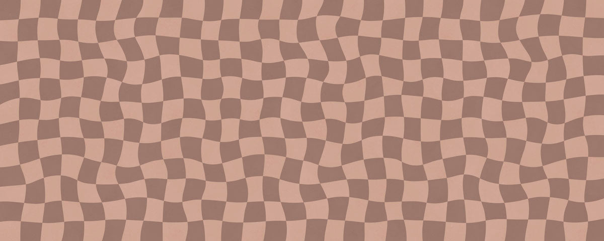 Brown and tan checkered wall mural.