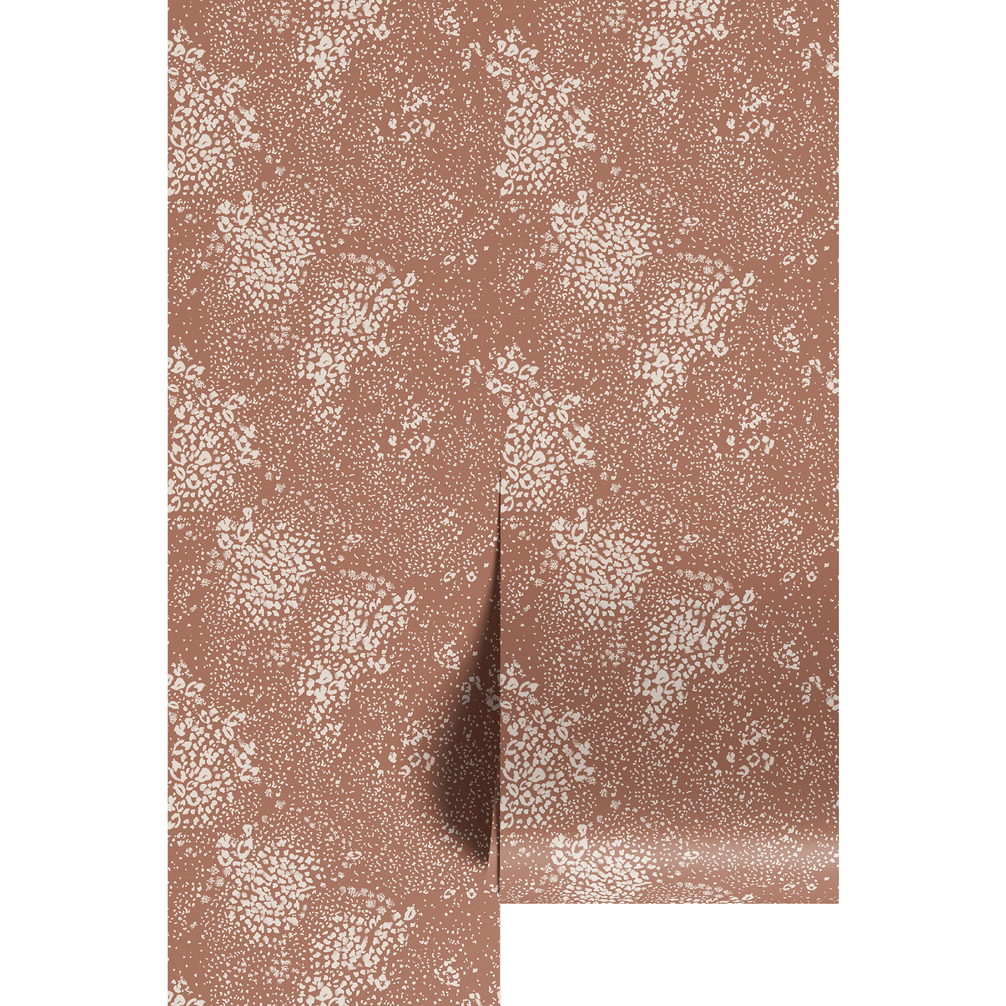 Animal patterned paper in brown and off white on wallpaper panels.