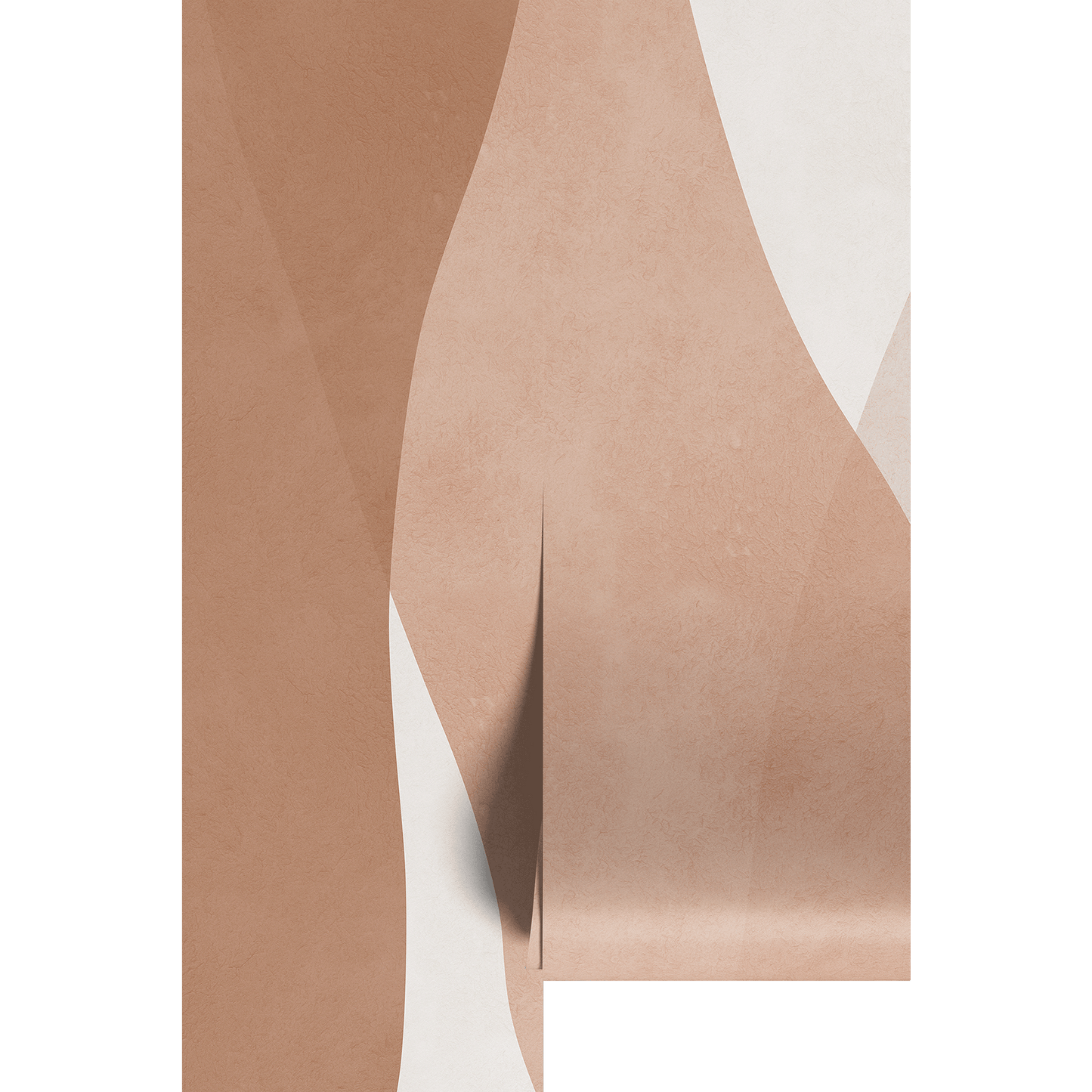 Brown and tan irregular shapes on wallpaper panels.