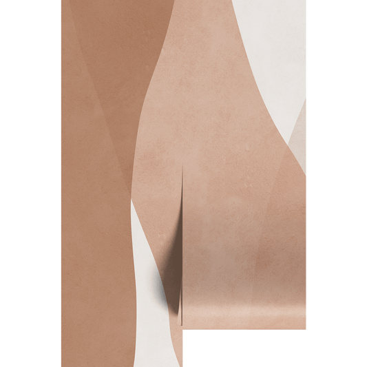 Brown and tan irregular shapes on wallpaper panels.