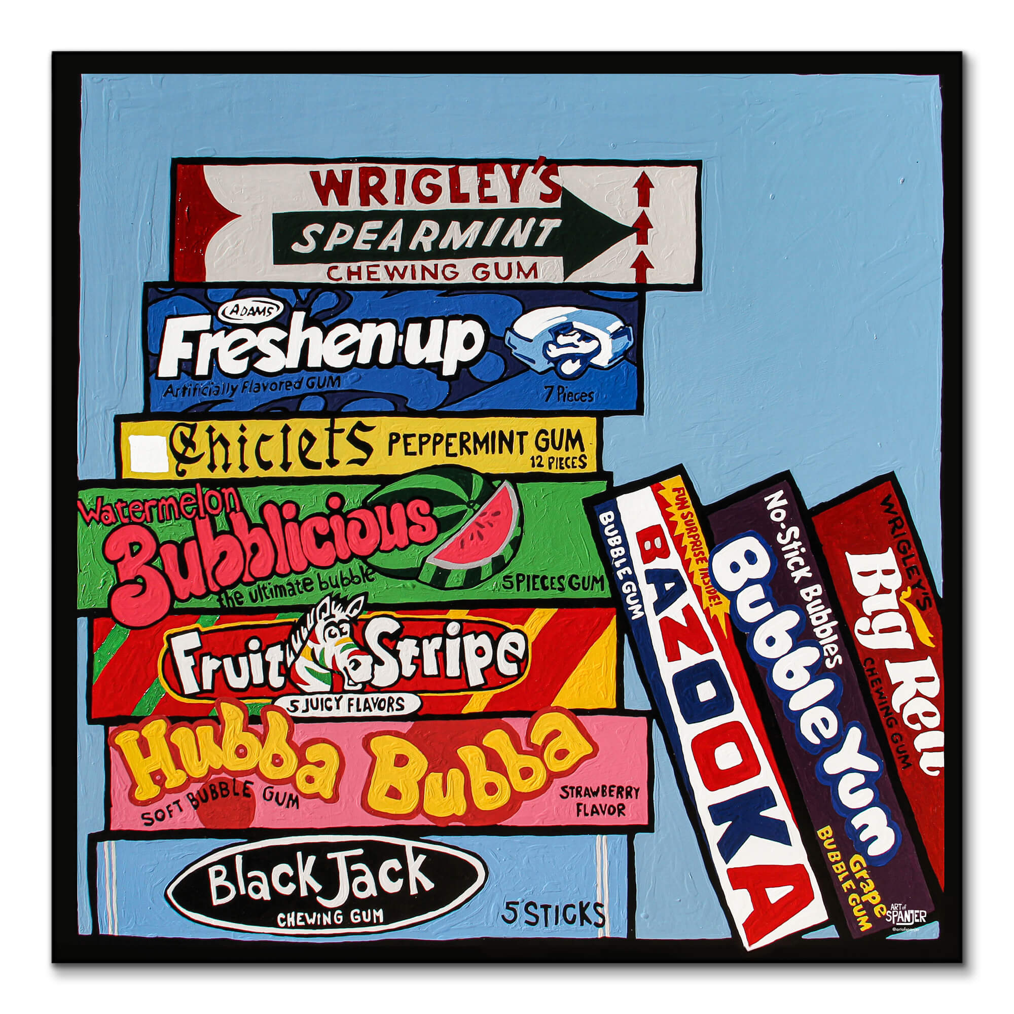 Pop Art Wall Art – Colorful Chewing Gum Modern Print – BIG Wall Décor