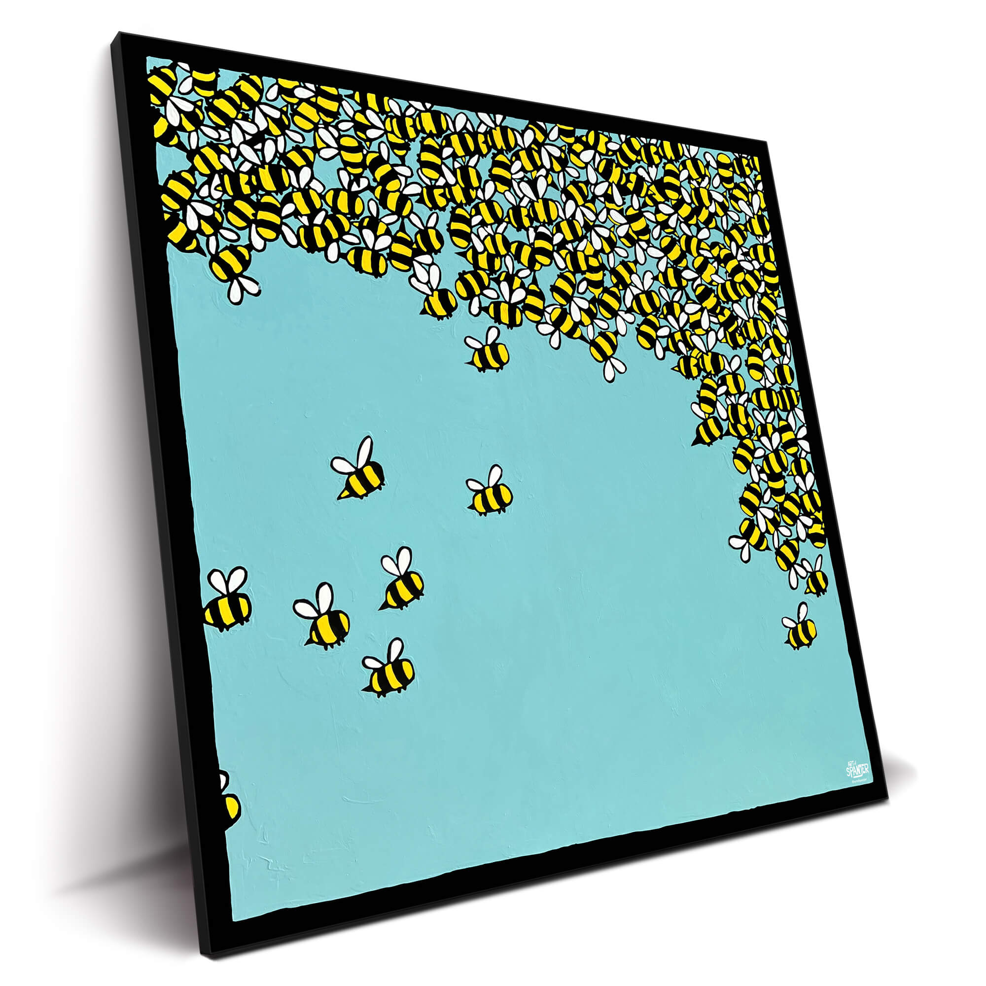Blue Bees Painted Pop Art Print | BIG Wall Décor