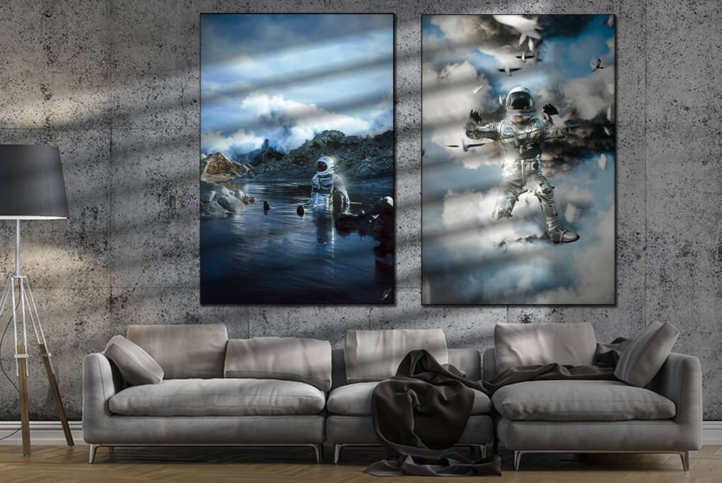Large CGI Surreal Astronaut Wall Art by CaptvArt
