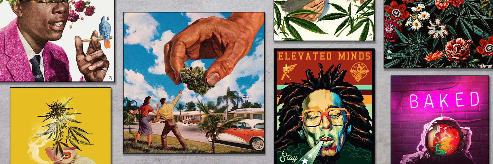 weed 420 decor art marijuana print living home canvas