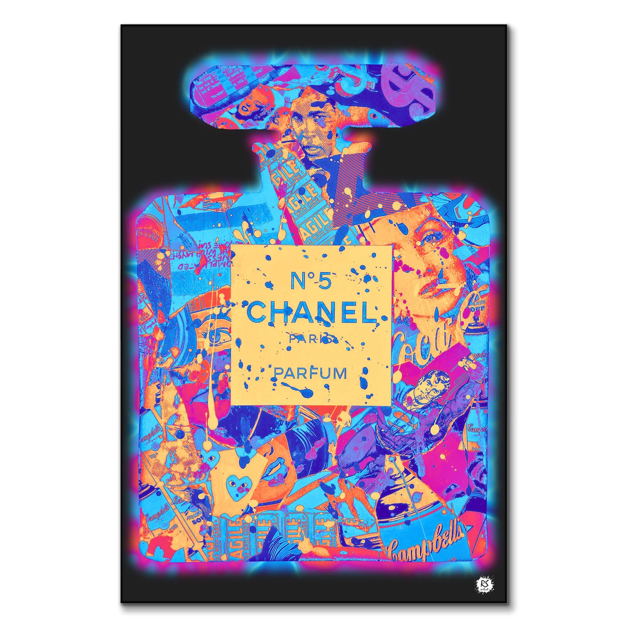 Vibrant Chanel No 5 Pop Art Collage | BIG Wall Décor