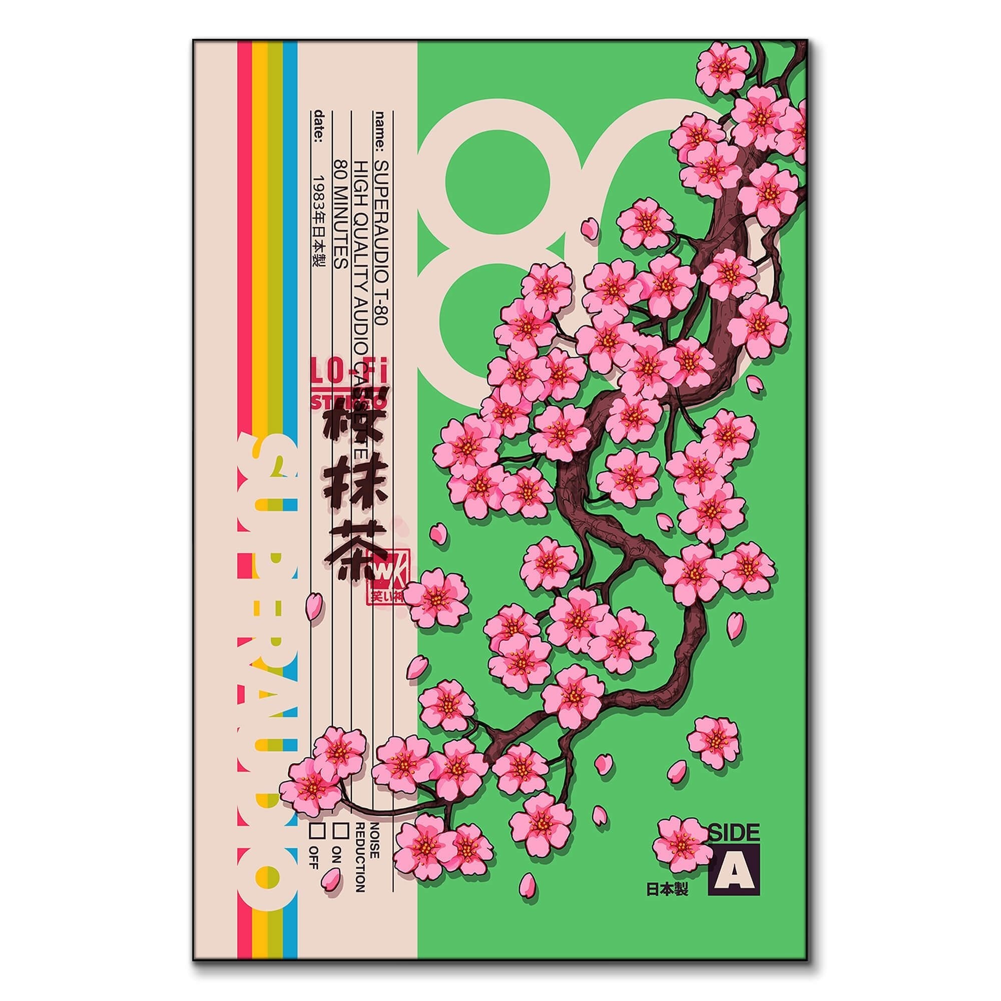 Cherry Blossom VHS Vaporwave Pop Art | BIG Wall Décor