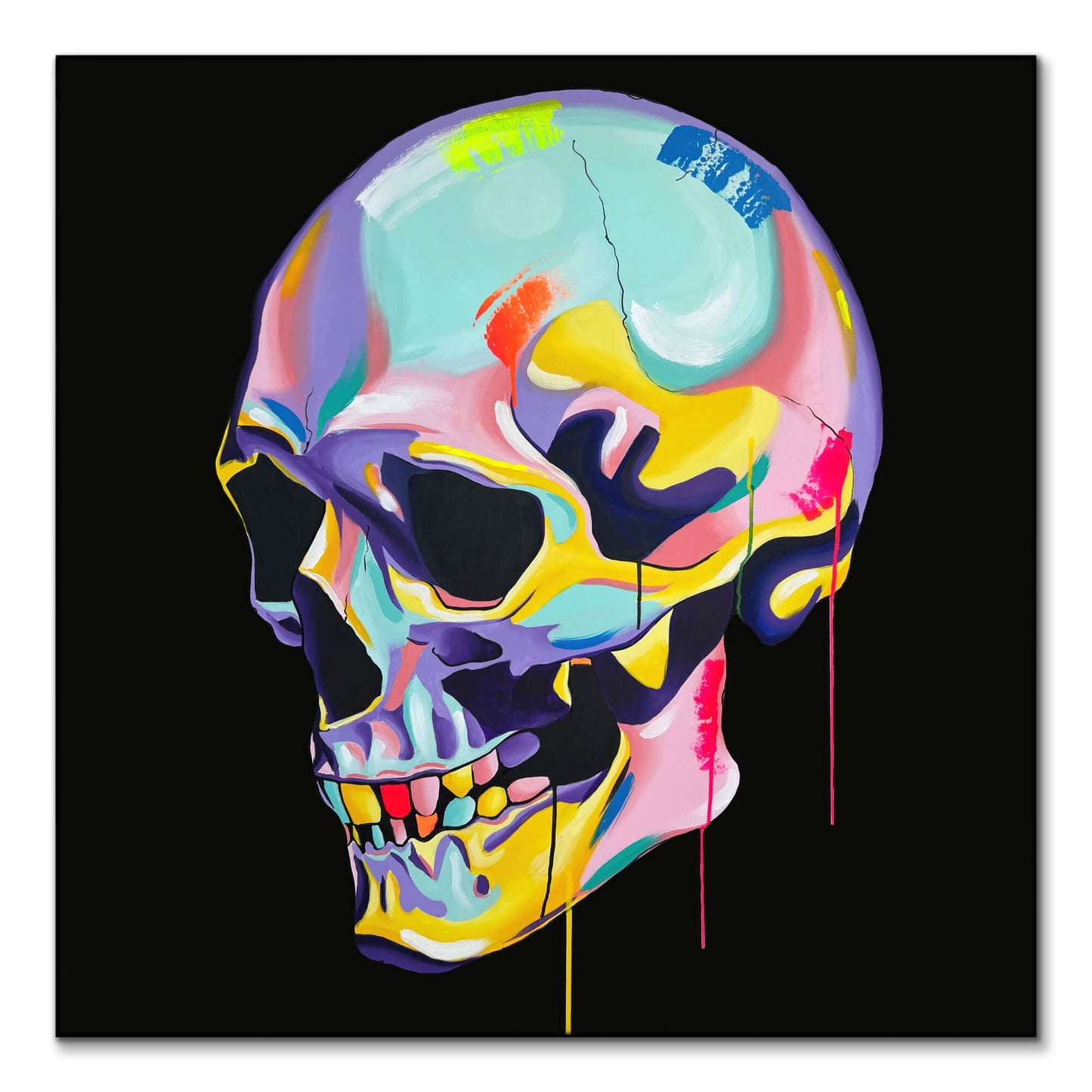 Colorful Skull Black