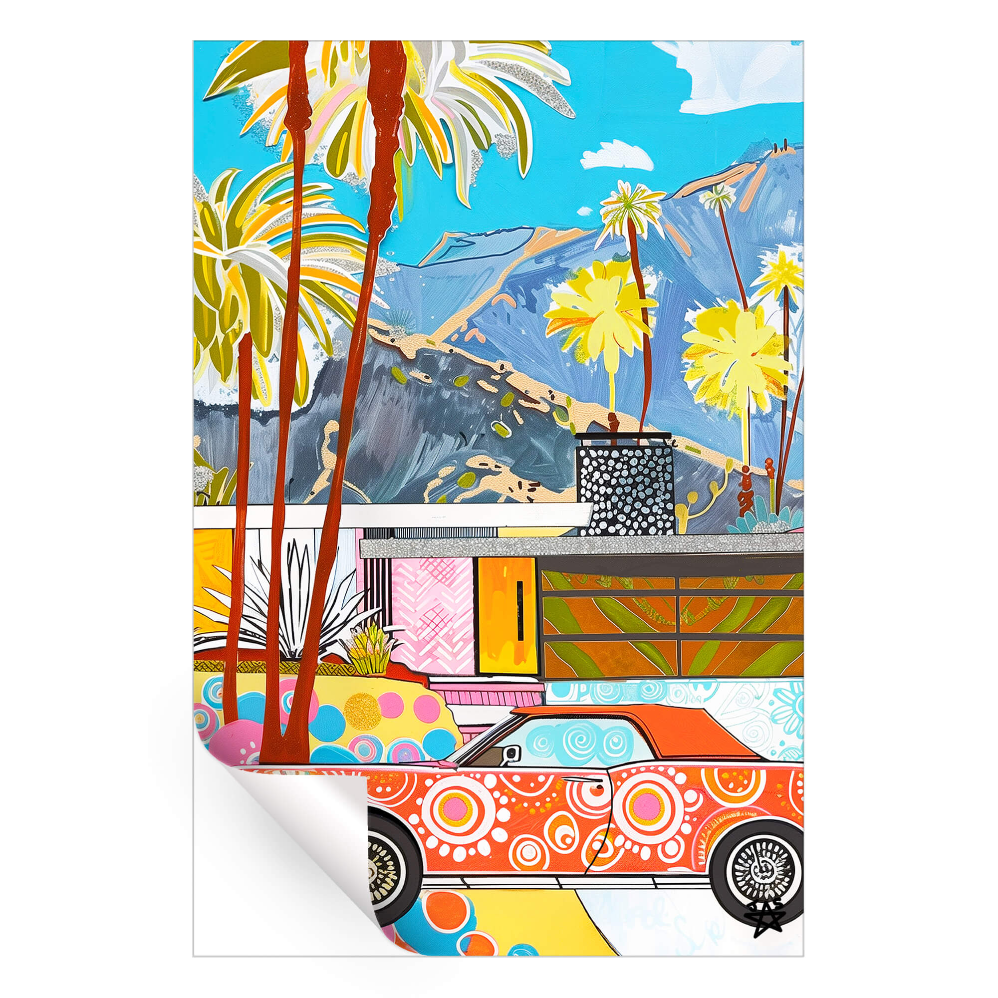 Colorful Palm Springs Pop Art Painting | BIG Wall Décor