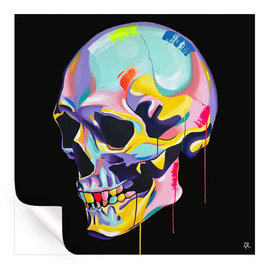 Colorful Skull Black