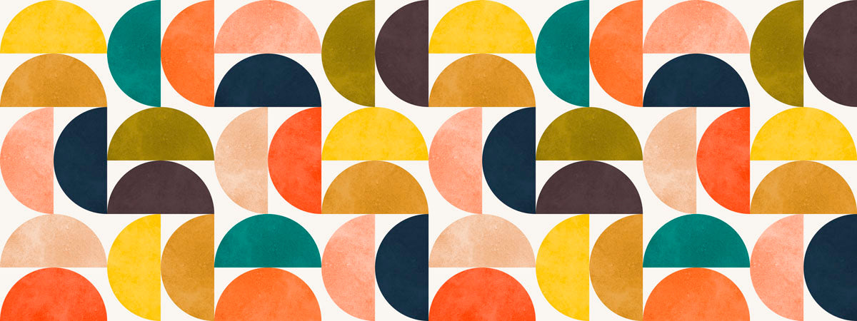 Wall mural colorful geometric shapes.