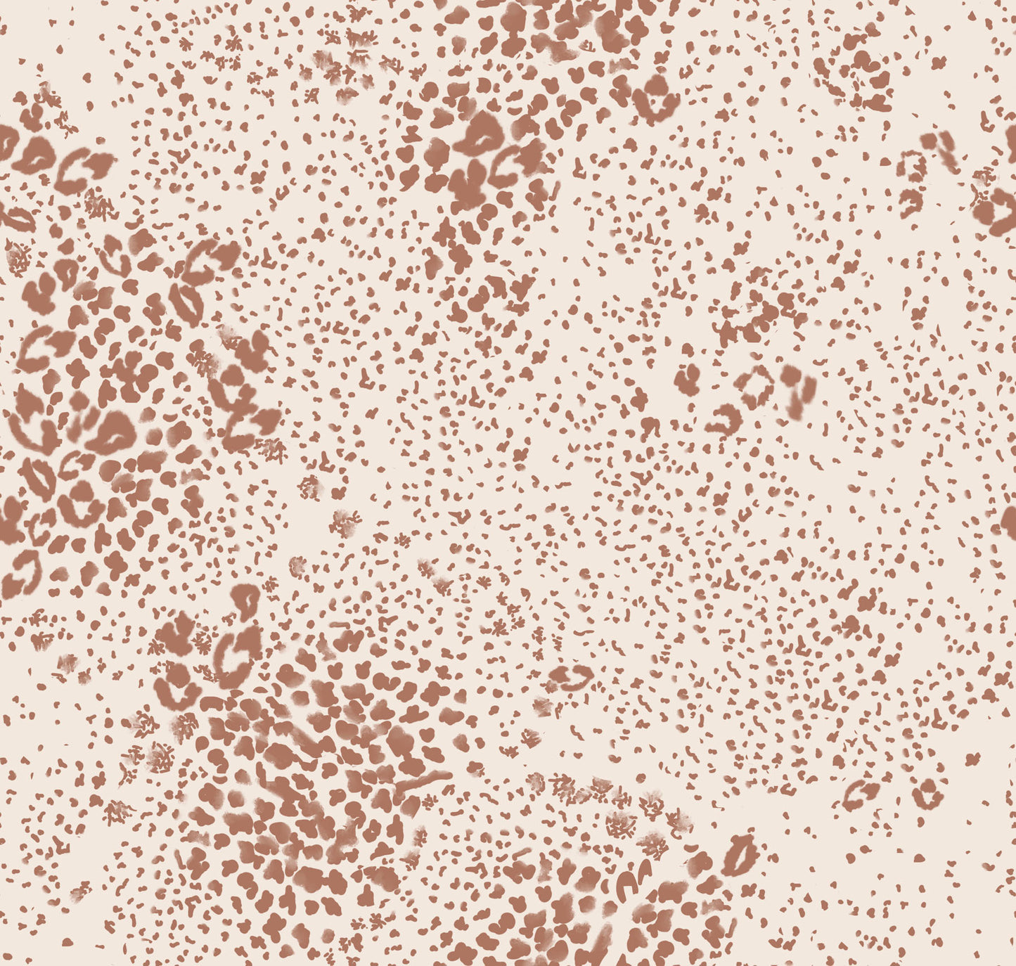 Patterned wallpaper with brown animal print on a beige background
