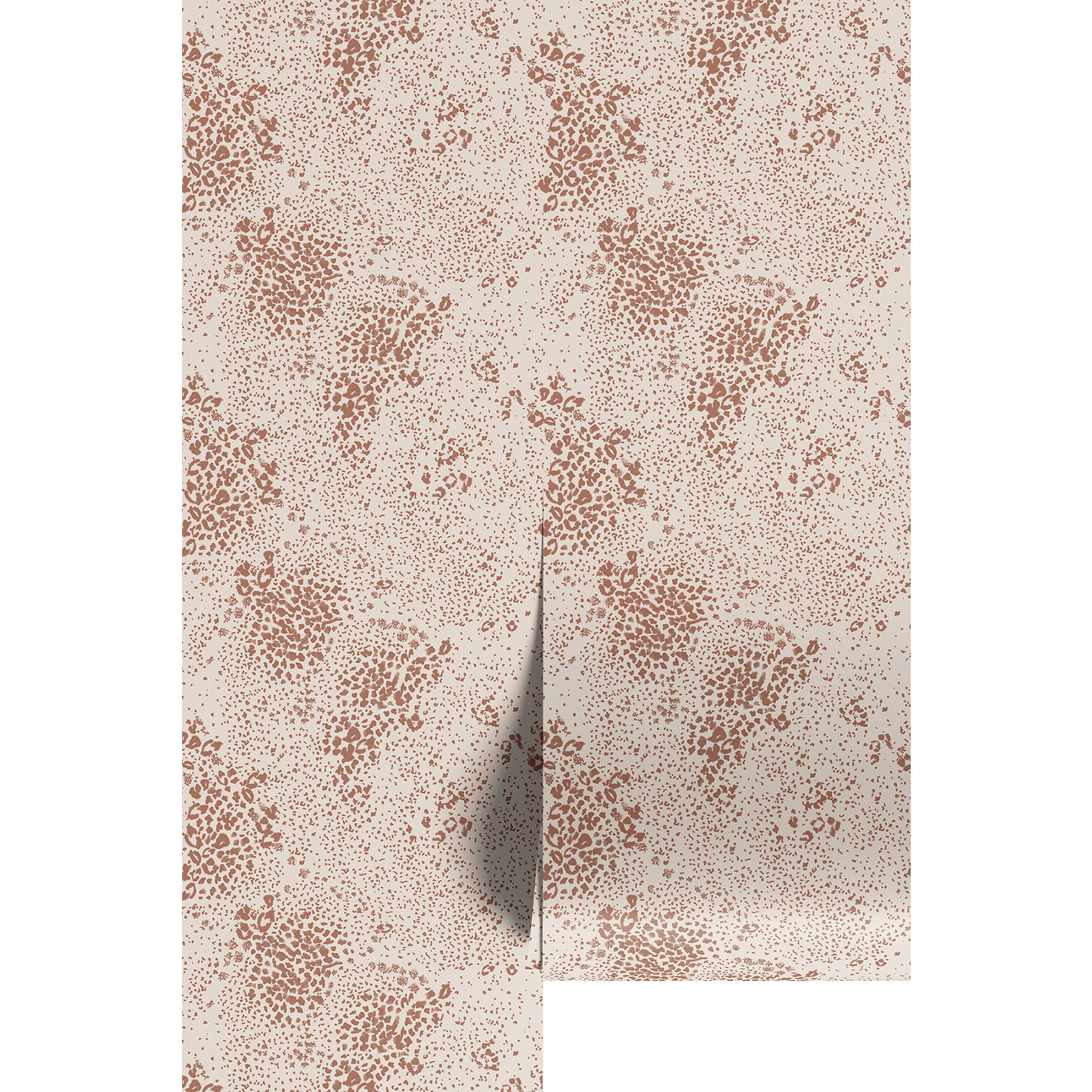 Patterned paper with a brown animal print design on a white background