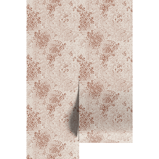 Patterned paper with a brown animal print design on a white background