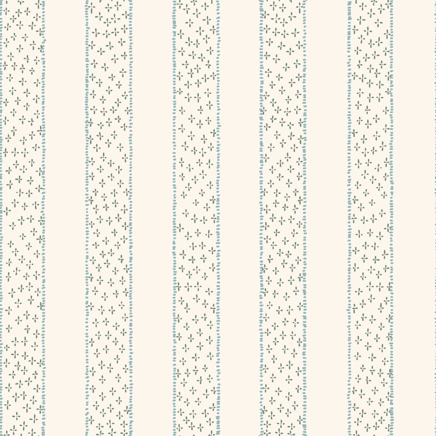 Cream striped pattern with small floral elements on a striped background.