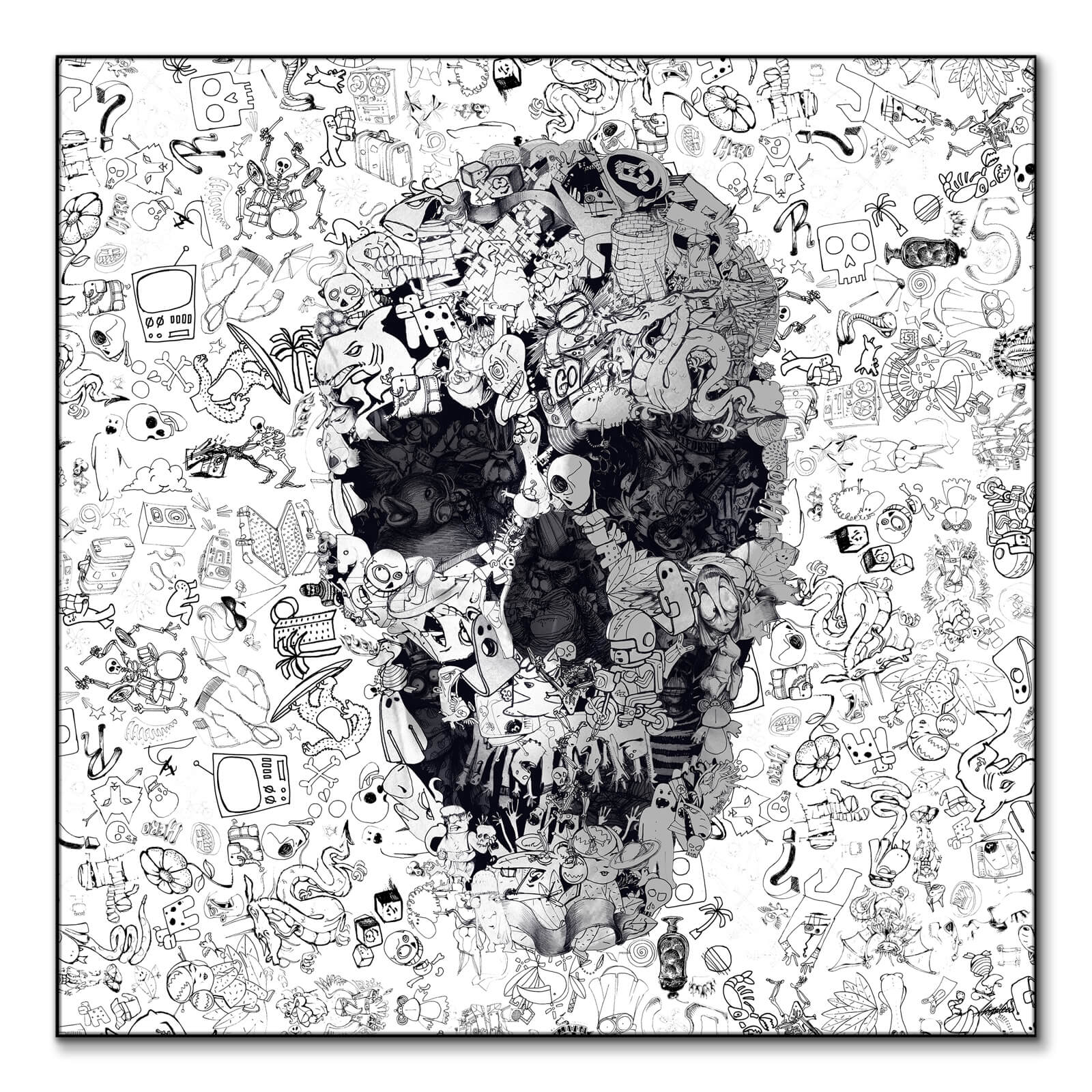 Doodle Skull - Skull Wall Art Print | BIG Wall Décor