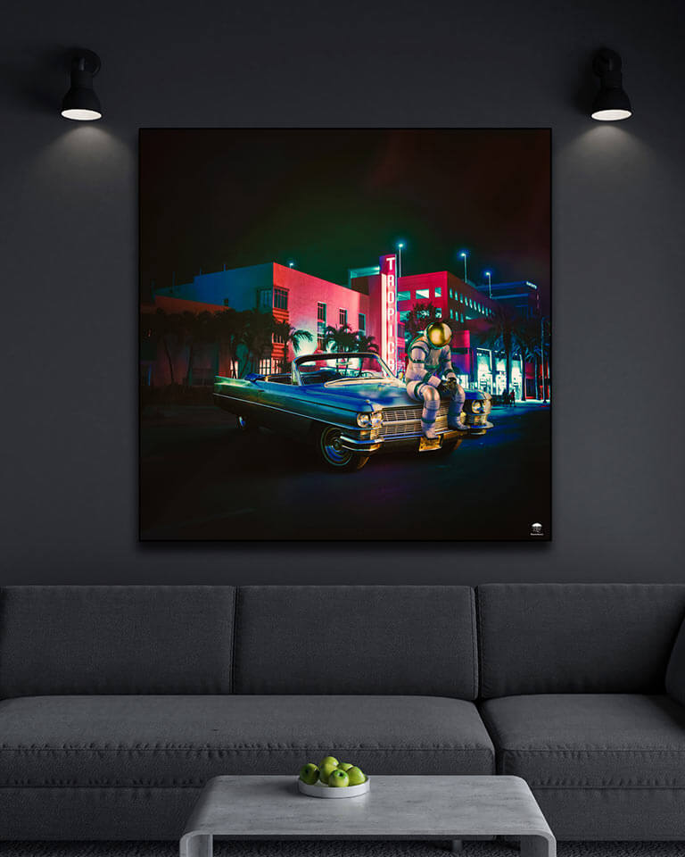 Big Retro Astronaut Wall Art Huge Decor Prints