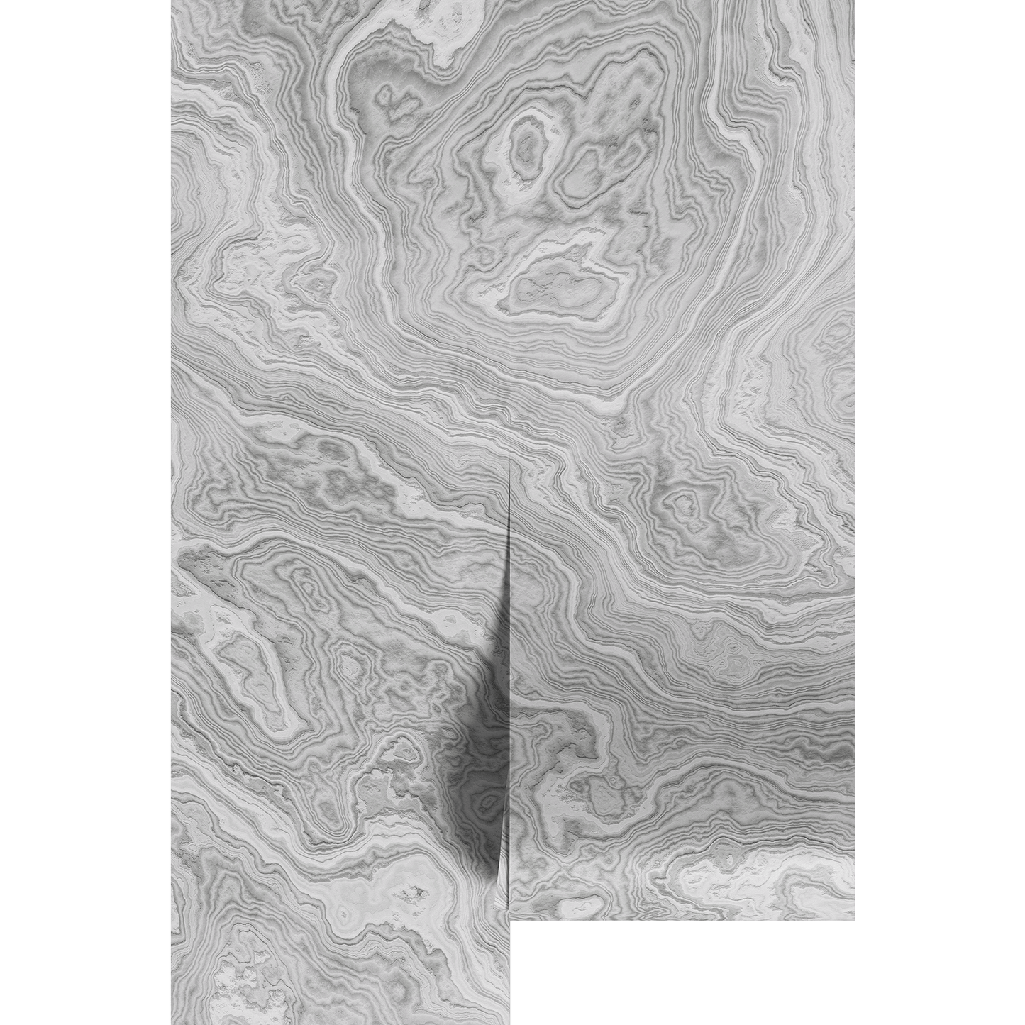 Gray and white burl wood texture on wallpaper panels.