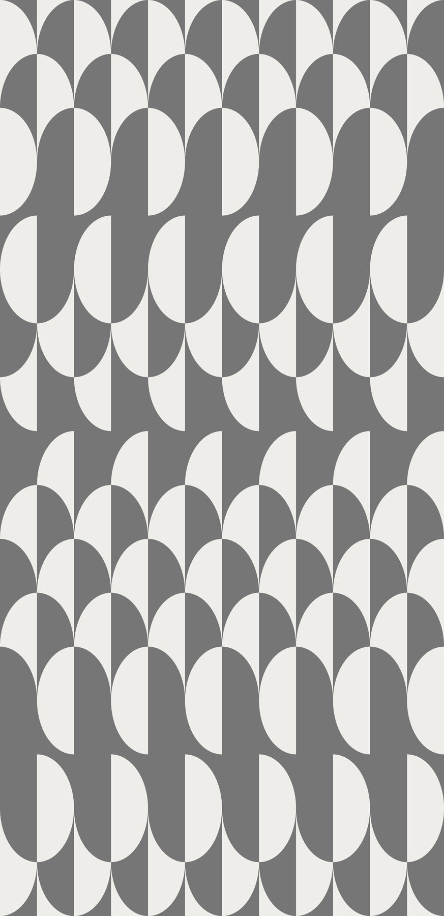 Pattern of gray and white curved geometric shapes on a gray background.