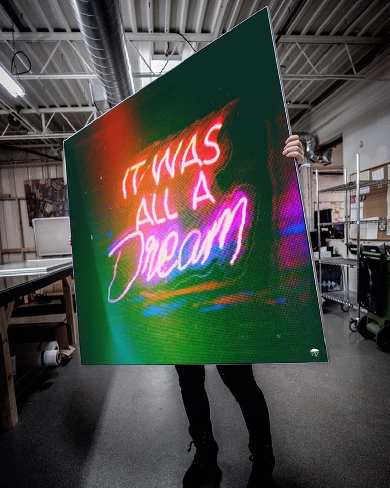 Massive Trippy Neon Sign Wall Art Huge Decor Prints